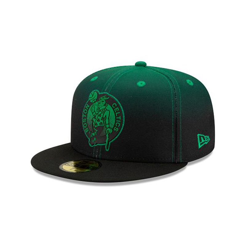 NBA Boston Celtics Back Half 59Fifty Fitted (HAH4824) - Green New Era Caps